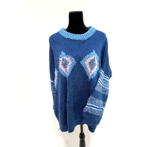 Vintage blue evil eye crewneck sweater - Picture 1 of 9